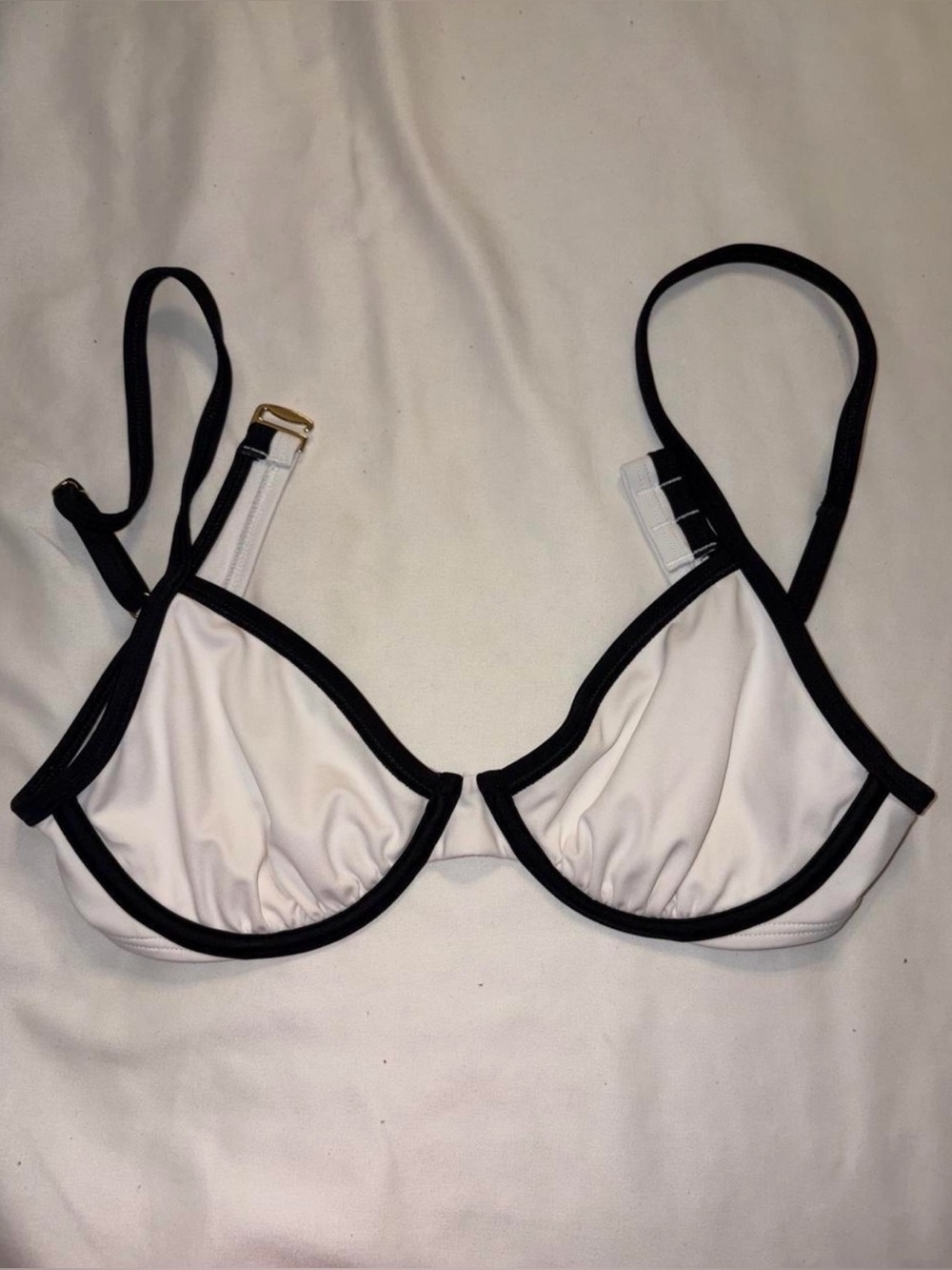 White and black bikini top